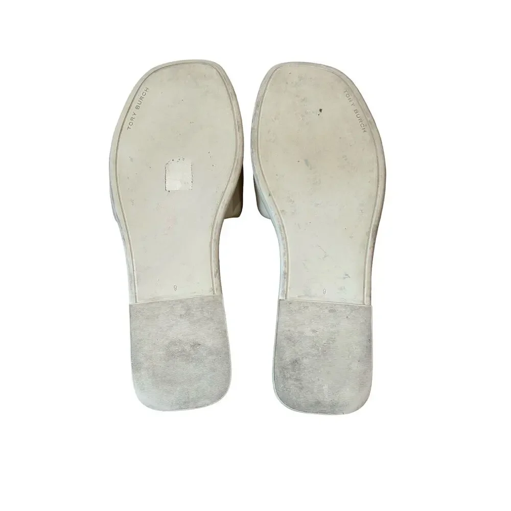 Tory Burch Double T Sport Slides Dulce De Leche Sandals Size 9 /box